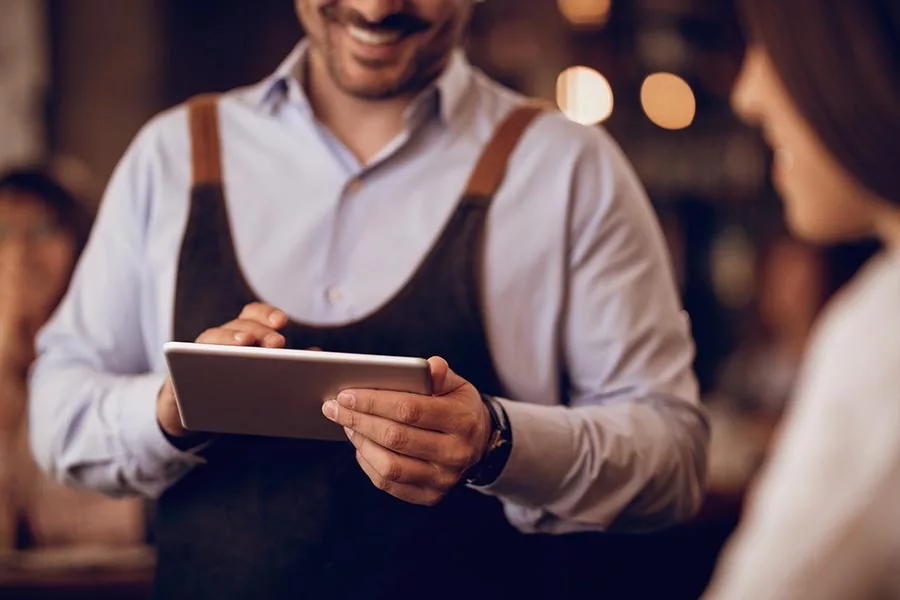 Man holding an ipad